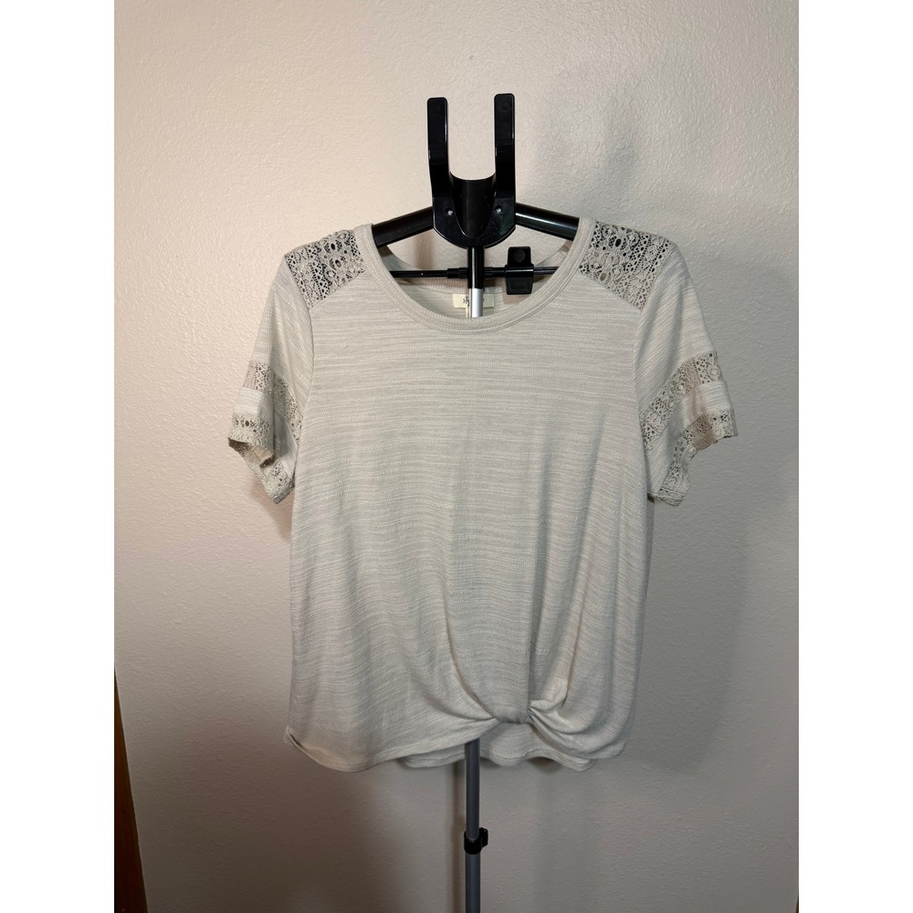 Style & Co Lot of 2‎ Tops Womens Large Grey Knot Front & Black High Low Tunic